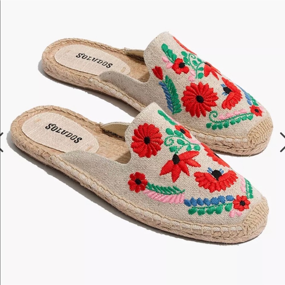 ⭐️Soludos Ibiza Embroidered Espadrille Slide size 9